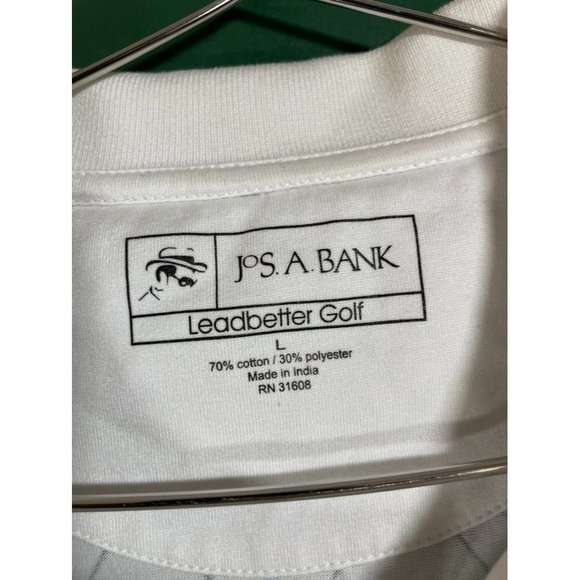 Jos A. Bank Leadbetter Golf - Men's White/Blue/Grey Short Sleeve Polo Shirt - Si - Picture 3 of 4